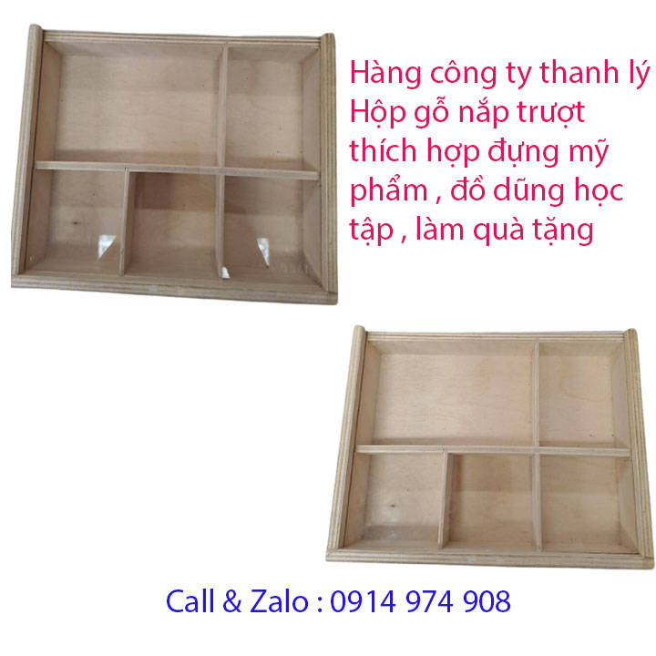 Hộp gỗ/Hộp gỗ đựng quà/Hộp gỗ đựng đồ .Nắp trượt bằng mica cao cấp.