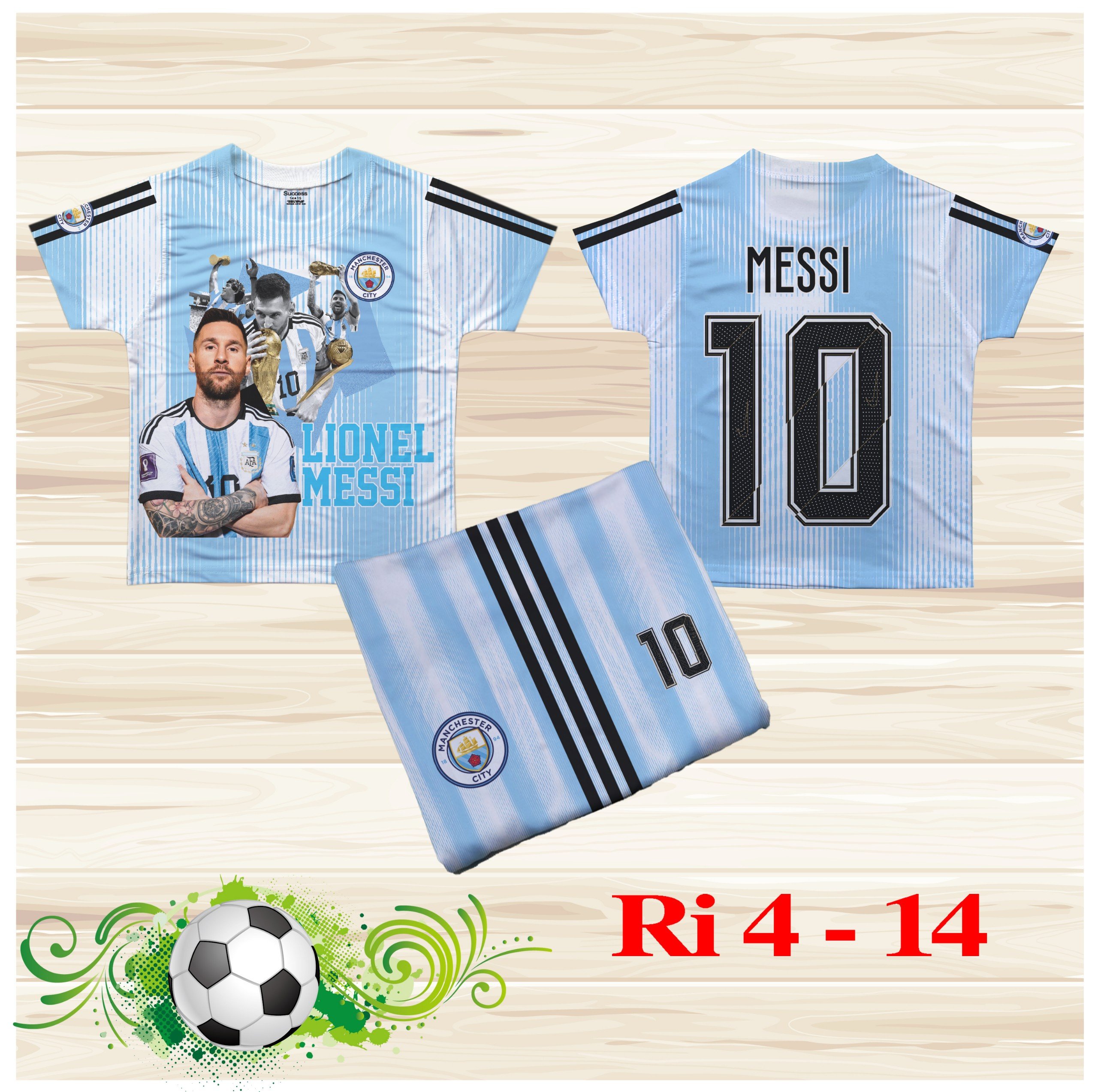 Đồ bộ thể thao cho bé hình Ronaldo 07 size từ 14-36kg chất thun lạnh thái mềm mát