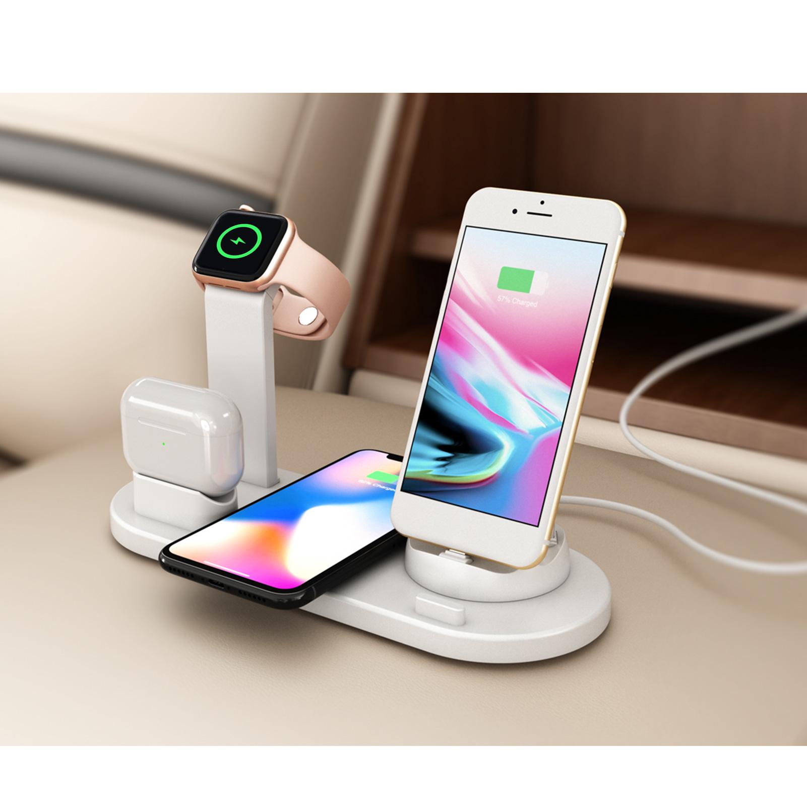 Chân Đế Sạc Không Dây 4 Trong 1 Sạc Được Airpods Phone12 11 X Xr Xs Samsung Galaxy S9 S8 Iwatch 5 4 3 2 1