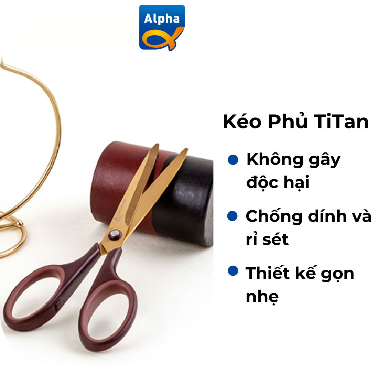 Kéo Cắt Văn Phòng Phủ Titan 19.5cm- Kéo Cắt Giấy Thủ Công Hàng Cao Cấp Nhập Khẩu Hàn Quốc