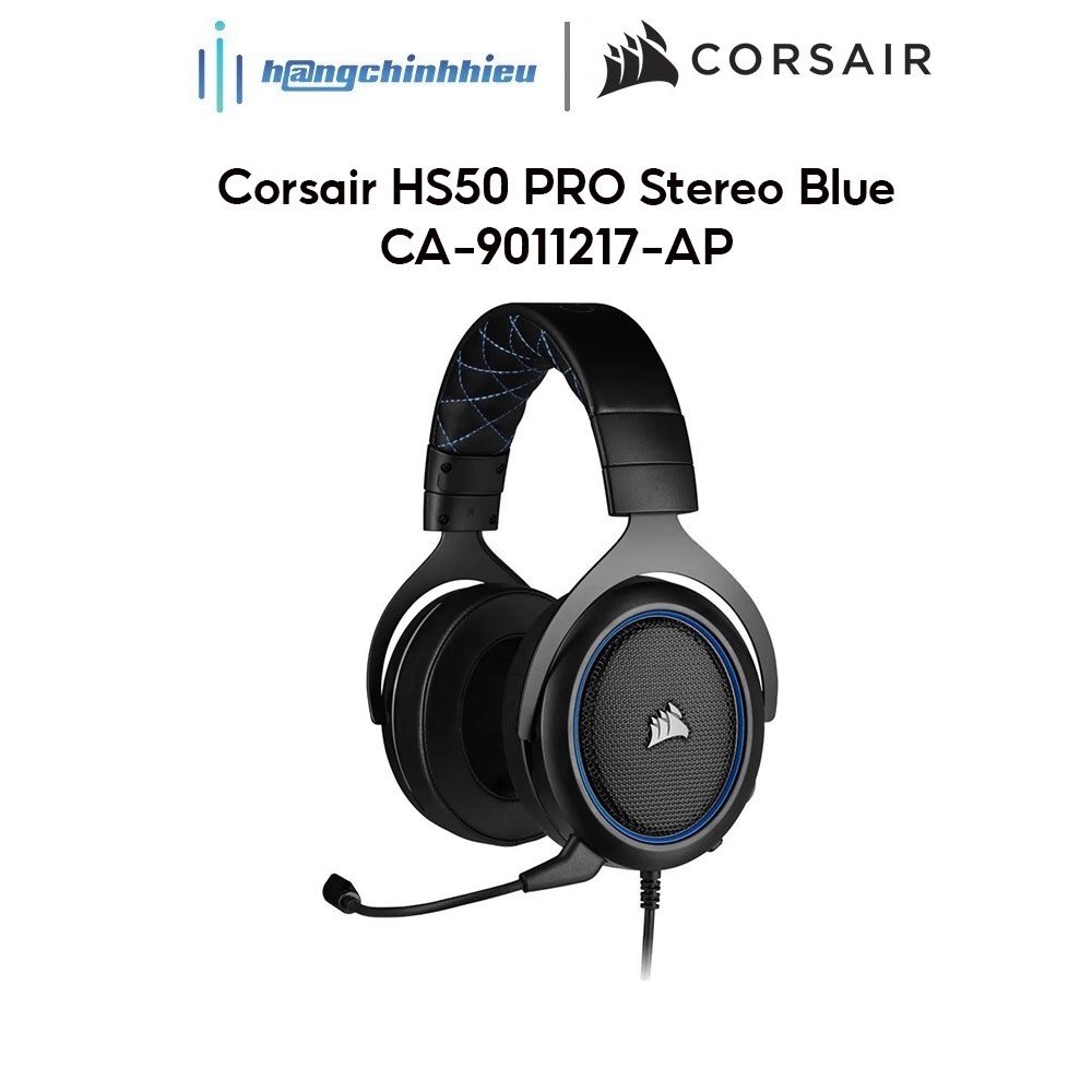 Tai nghe Corsair HS50 PRO Stereo Blue CA-9011217-AP Hàng chính hãng