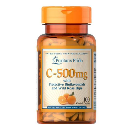 Vitamin C Mỹ Puritan's Pride  500 mg with Bioflavonoids & Wild Rose Hips tăng sức đề kháng, tăng sản xuất collagen, nhanh lành bệnh - Massel Official