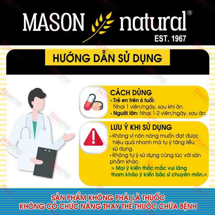 Viên nhai bổ sung canxi và vitamin D3 Mason Natural Chewable Calcium 600MG + D3 vị cafe mocha