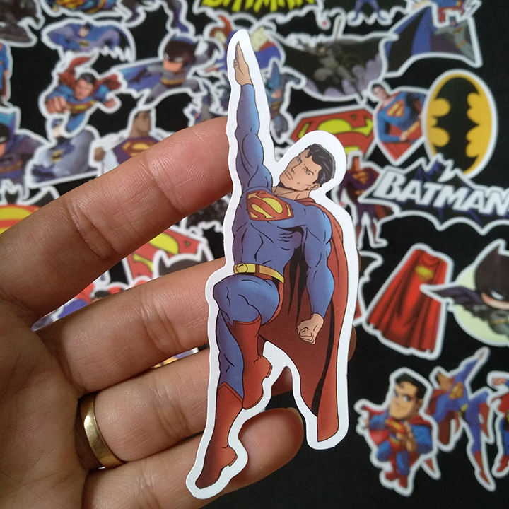 Bộ Sticker dán cao cấp chủ đề BATMAN - SUPERMAN - Dùng dán Xe, dán mũ bảo hiểm, dán Laptop