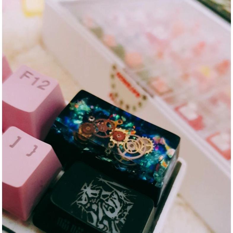 Keycap Backspace bánh răng Steampunk 2u OEM/chery/SA profile chất liệu Resin