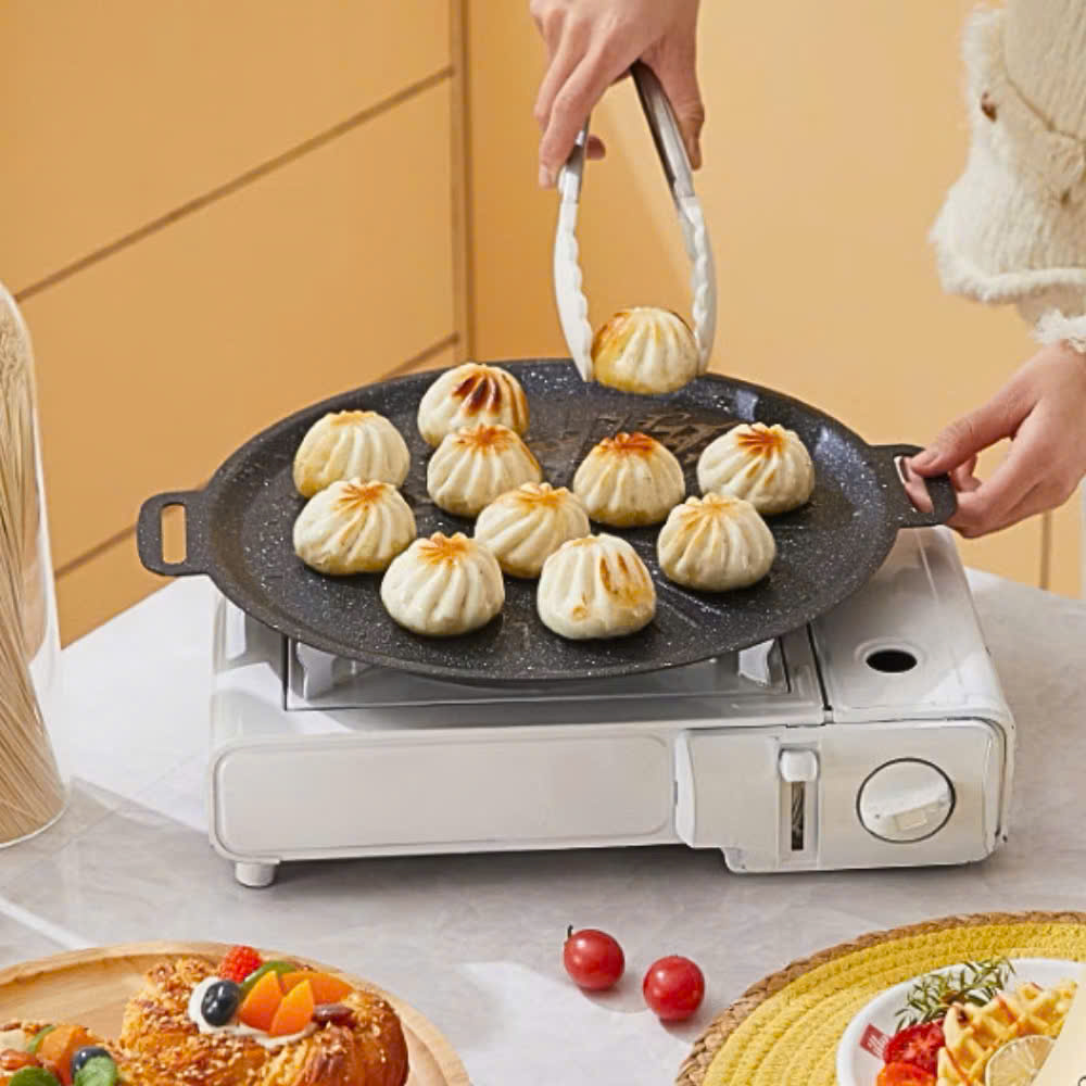 Chảo Vân Đá Nướng Không Dầu Chống Dính Size 34cm, Chảo Nướng Thịt BBQ Hàn Quốc Dùng Cho Mọi Loại Bếp - HÀNG CHÍNH HÃNG MINIIN