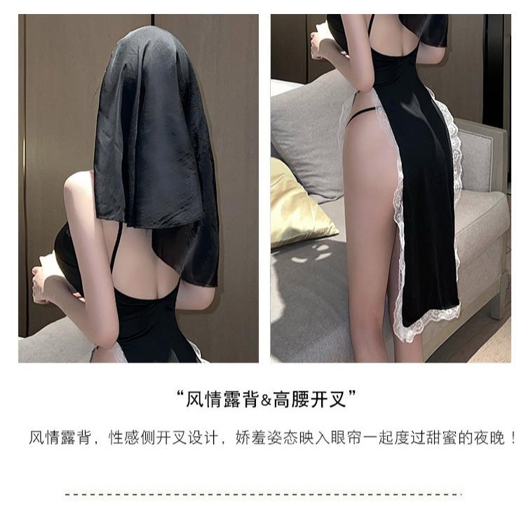 Cosplay Hóa Trang Nữ Tu Sĩ Xẻ Tà Gợi Cảm, Đồ Lót Gợi Cảm Xẻ Tà, Set Cosplay Ma Sơ Valak Tặng Kèm Phụ Kiện C052