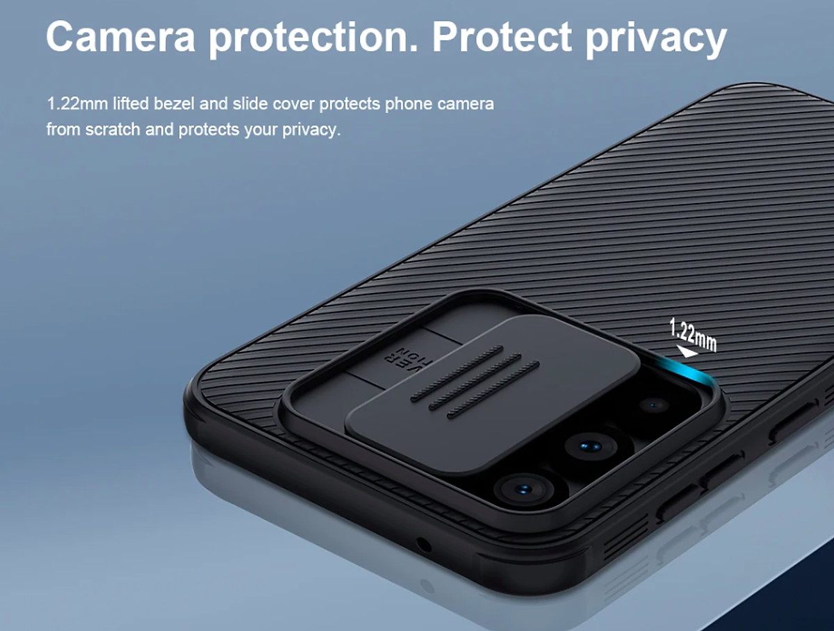 Ốp lưng cho Samsung Galaxy S23 FE bảo vệ camera chống sốc hiệu Nillkin Camshield có khung & nắp đậy bảo vệ Camera - Hàng nhập khẩu