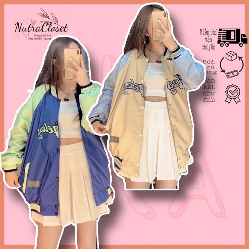 Áo khoác bomber bóng chày thêu dù lót das unisex ulzzang nam nữ AD773