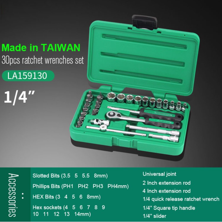 Bộ dụng cụ cờ lê ổ cắm LAOA LA159130 chuyên nghiệp, thép CR-V chất lượng cao, hàng chính hãng