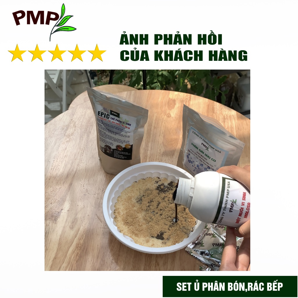 Combo Chế phẩm vi sinh Epic &amp; Mật Rỉ Đường PMP Bộ Ủ Phân Đậu Nành, Trứng, Chuối, Cá, Rác Thải Hữu Cơ