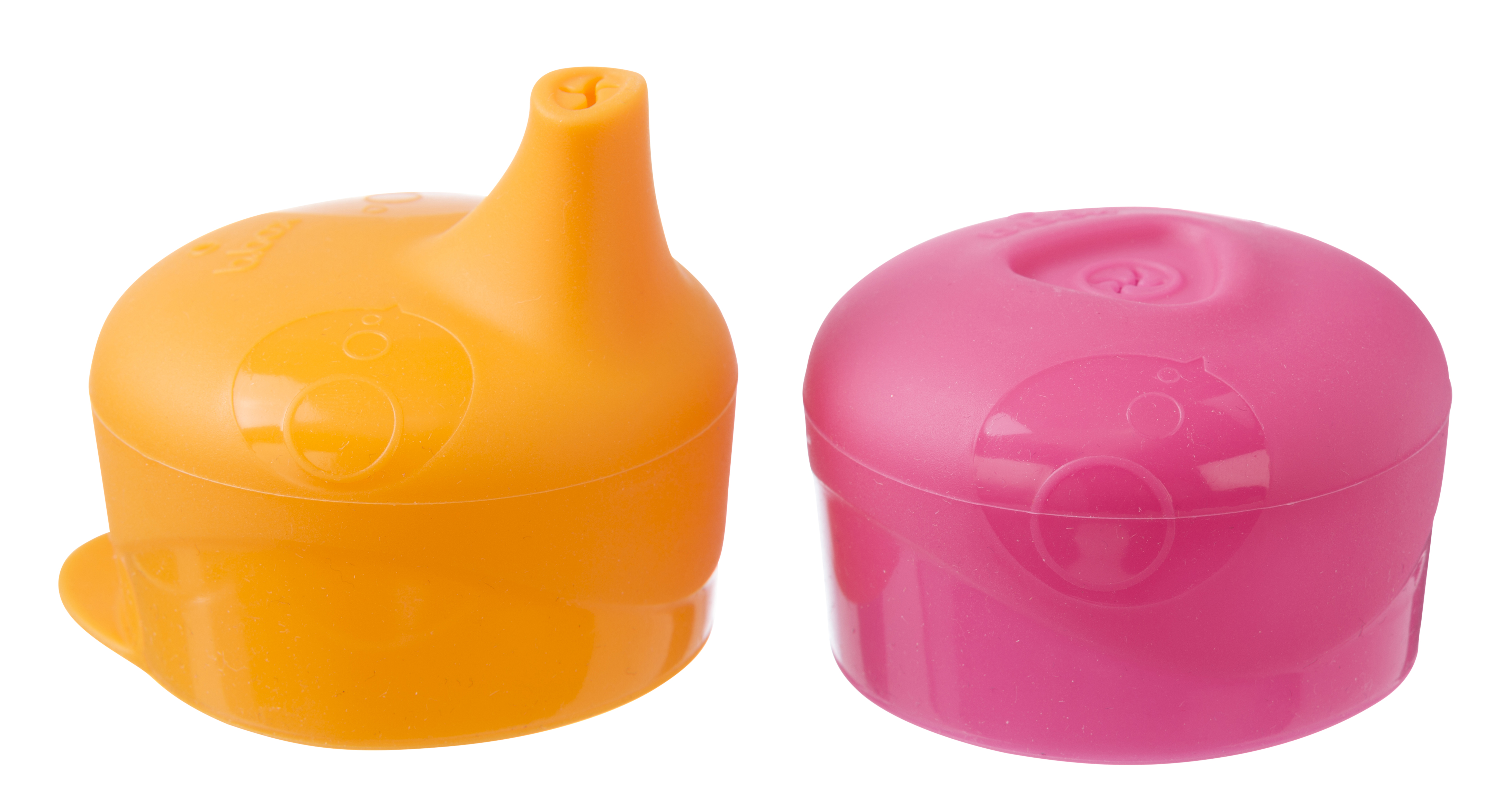 B.box Nắp đậy đa năng silicone cho bé - Bộ Đôi Hồng Cam