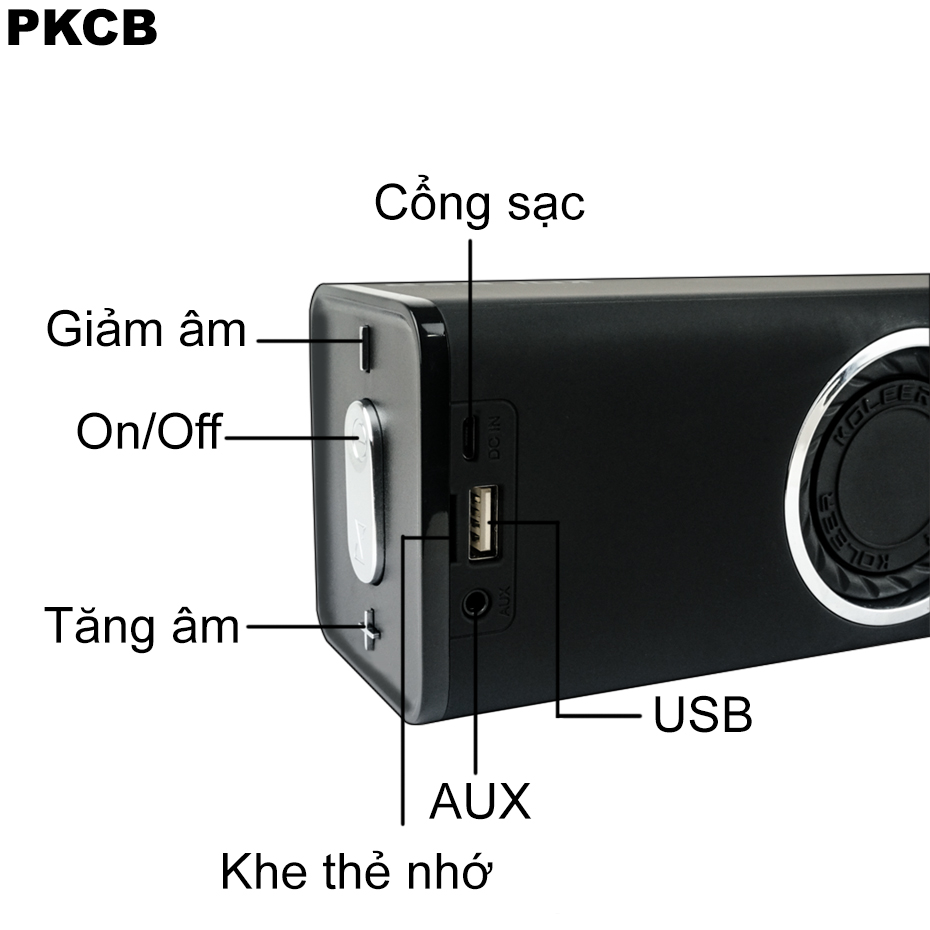 Loa Blueooth Âm Thanh Sống Động Chuẩn HiFi PKCB112 Cao Cấp Đen - Hàng Chính Hãng