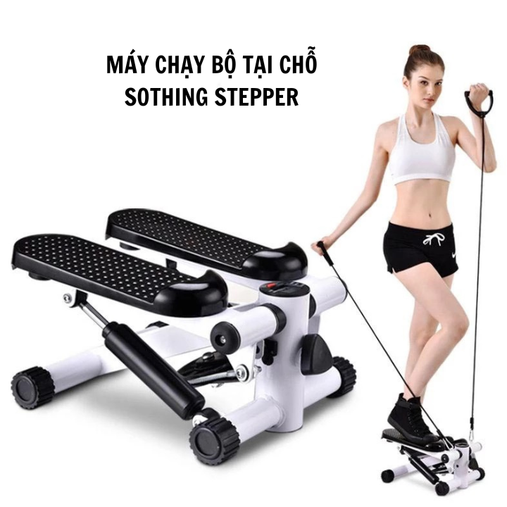 Máy chạy bộ mini Sothing Stepper, máy chạy bộ tại nhà, đếm số bước đi, nhịp bước, lượng tiêu hao calo, tặng dây kéo co dãn- Hàng chính hãng