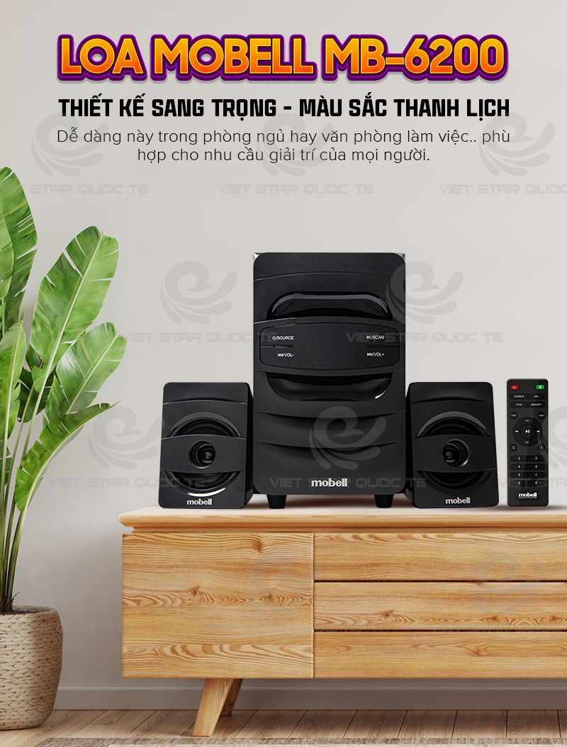 Loa Vi Tính Bluetooth Mobell Công Suất 20W, Có Remote - Hàng Chính Hãng