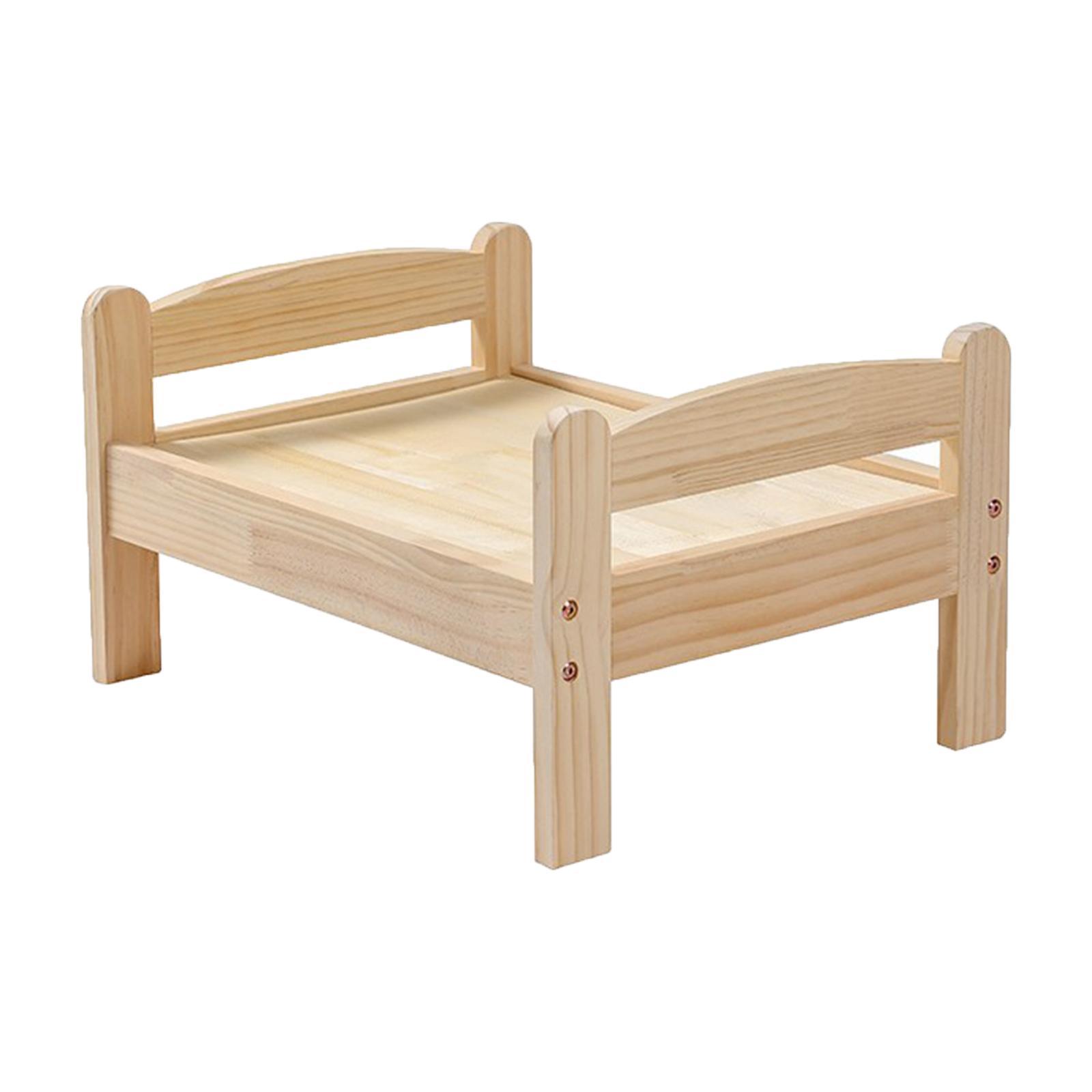 Pet Cat Bed, Small Dog Bed Wooden Kitten House for Indoor Cats and Puppy