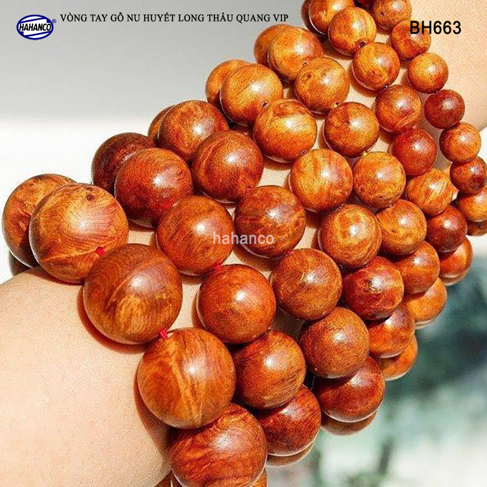Vòng tay Nu Huyết Long để mộc hàng VIP thơm mùi gỗ, Mang lại tài lộc bình an, may mắn - Bracelet of HAHANCO