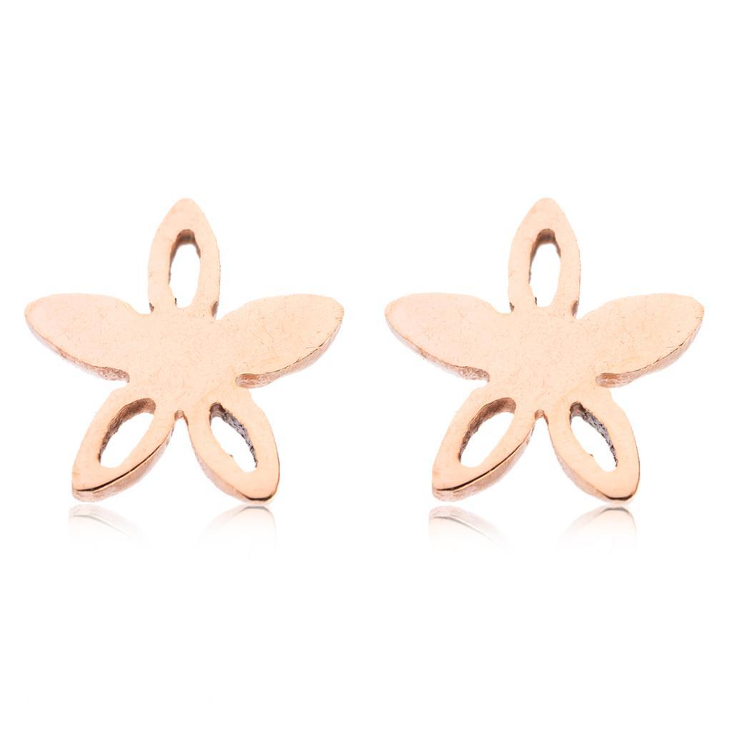 Fashion Women Girls Flower Stainless Steel Ear Stud Earrings Charm Jewelry