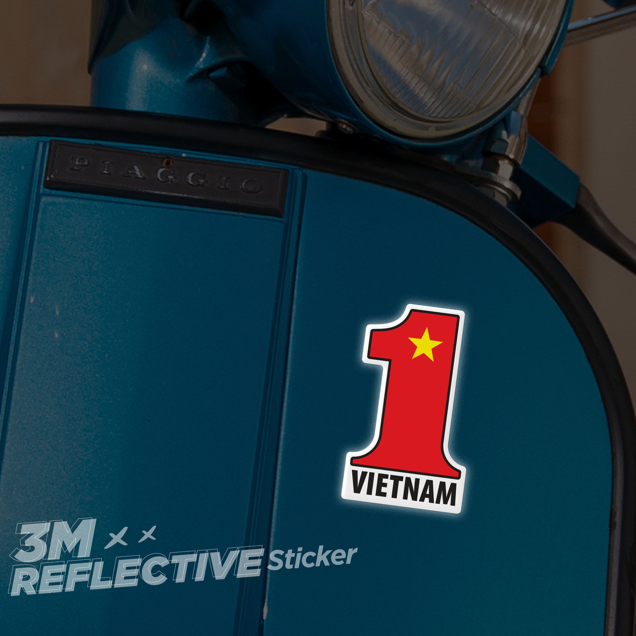 VIETNAM FLAG SỐ MỘT 3M - Reflective Sticker Die-cut Hình dán phản quang thương hiệu STICKER FACTORY