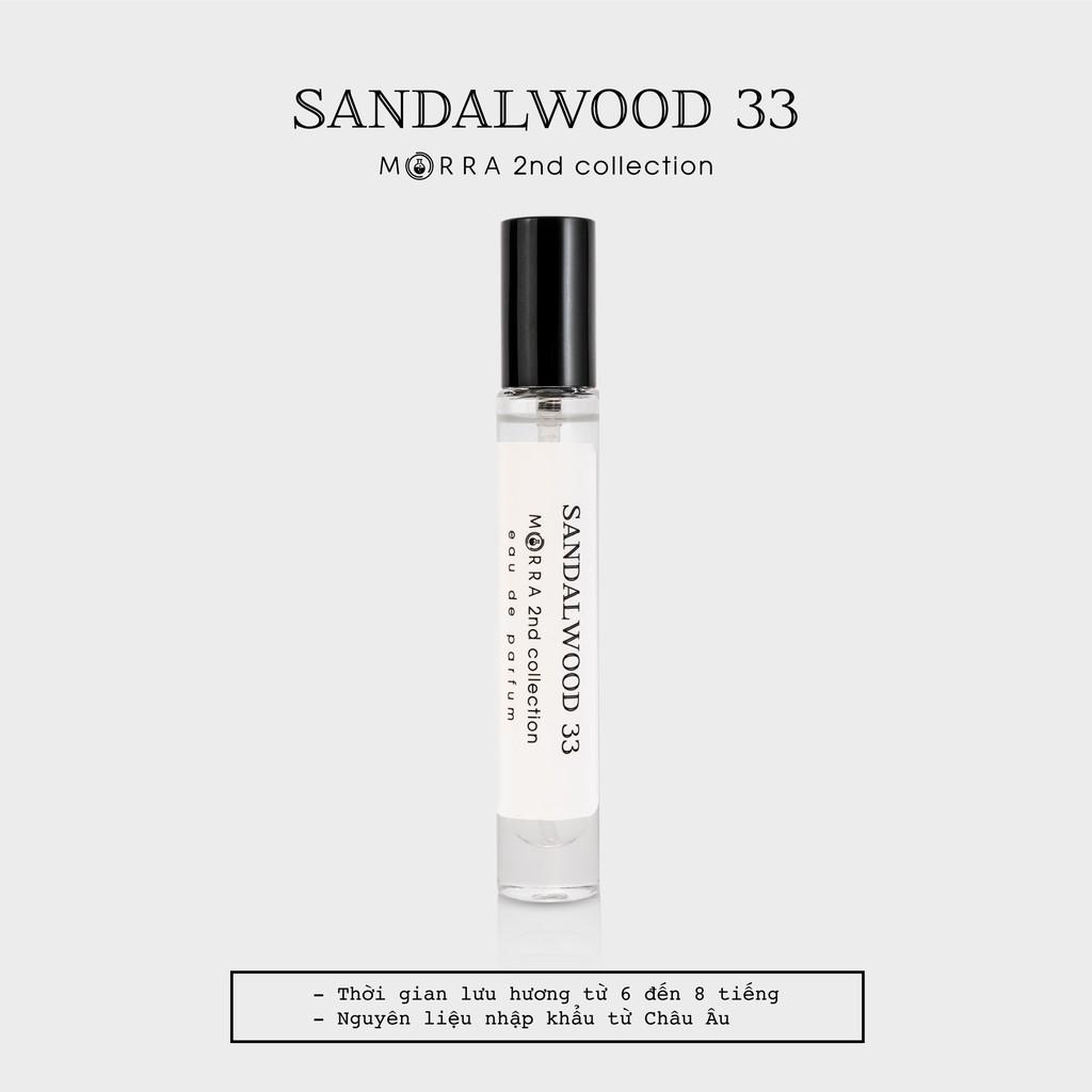 Nước Hoa Nam Morra Sandalwood 33 Chai 10ml Nguyên Liệu Nhập Từ Pháp Hương Thơm Cổ Điển, Nam Tính, Phóng Khoáng - Dạng Xịt