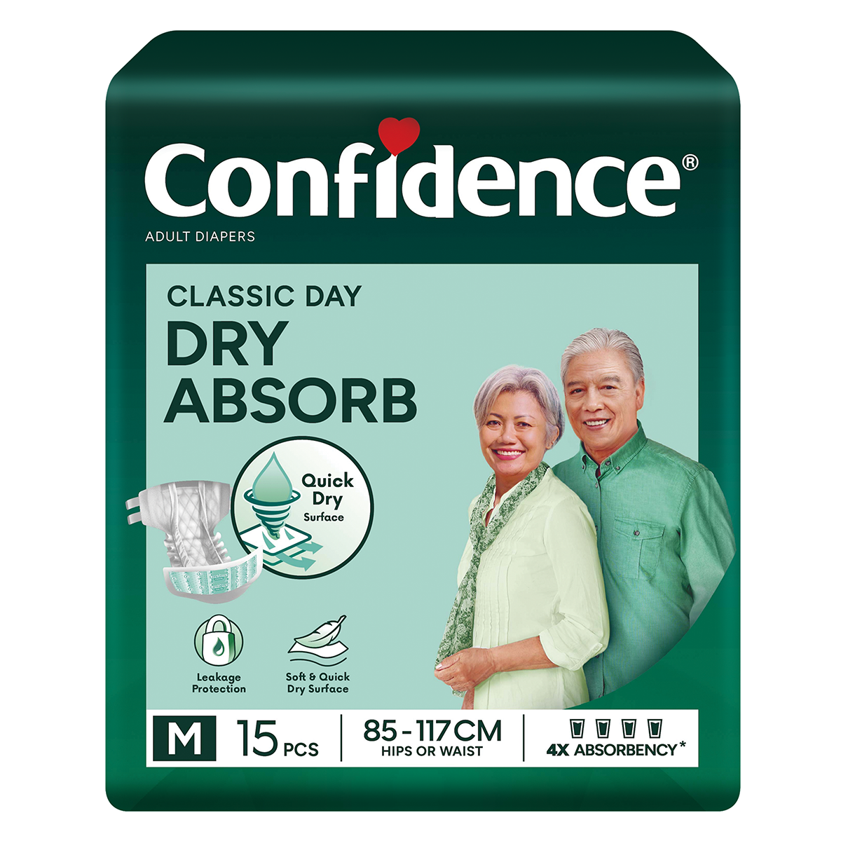 Hình ảnh Tã dán Người lớn Confidence Classic Day size M15 (15 miếng)