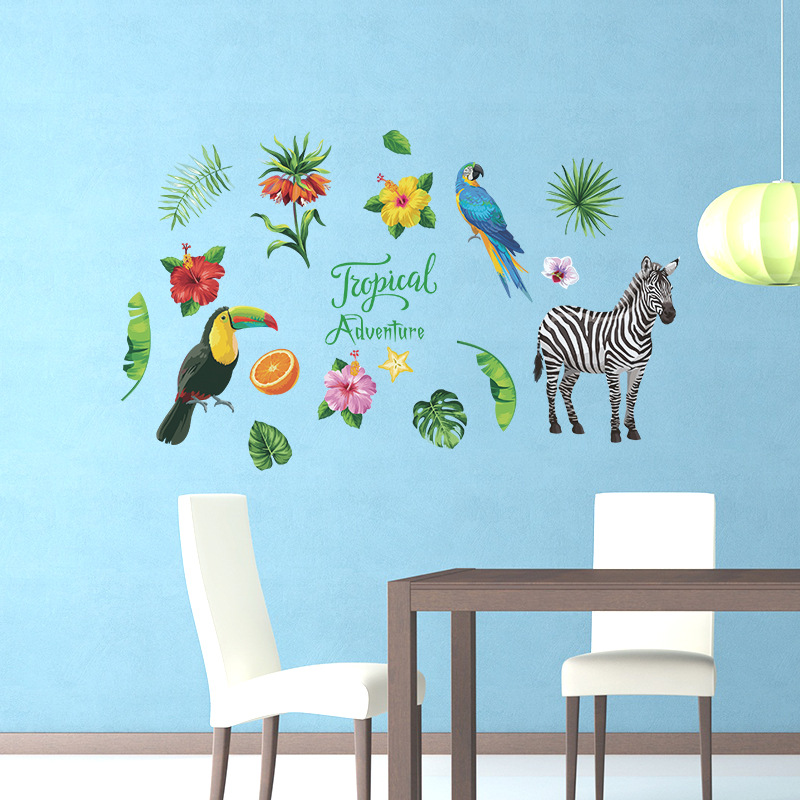 Decal dán tường Tropical Adventure Ngựa Vằn SK7169