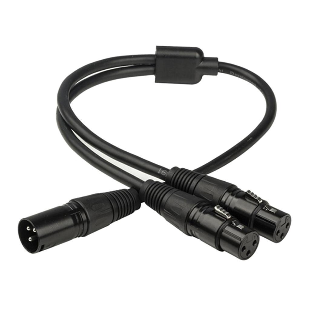XLR Male to Dual Female XLR Y Cord Balanced Microphone Adaptor Patch Cable