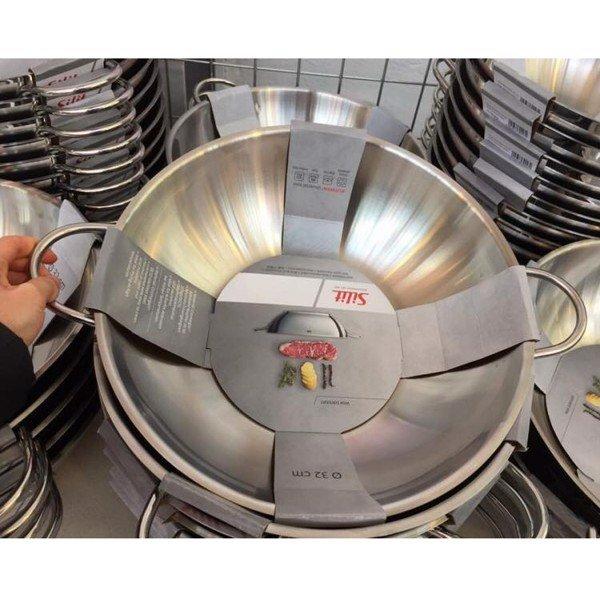 Chảo Xào 2 Quai Silit Wok 32cm, Chất Liệu Thép Không Gỉ Nguyên Khối, Dùng Cho Mọi Loại Bếp, Nhập Đức Chính Hãng