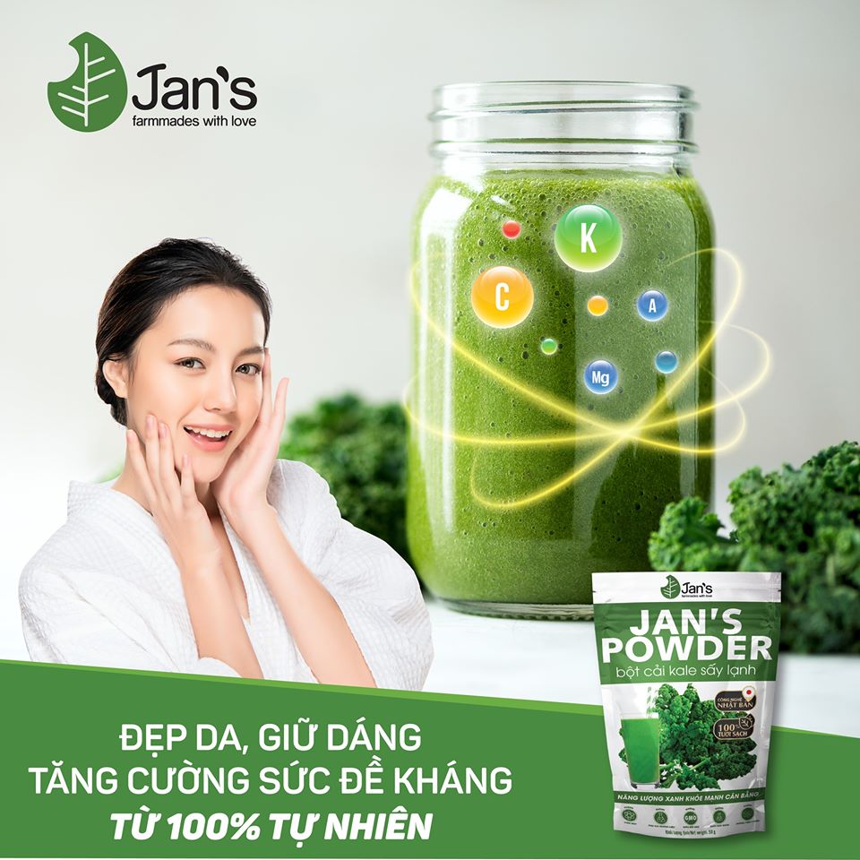 Bột cải xoăn kale sấy lạnh Jan's