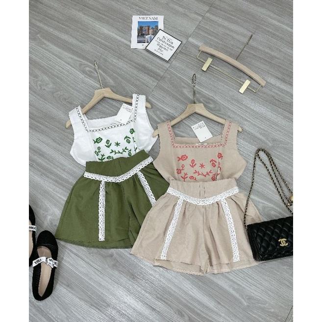 Sét đũi 2 dây cổ vuông phối ren
