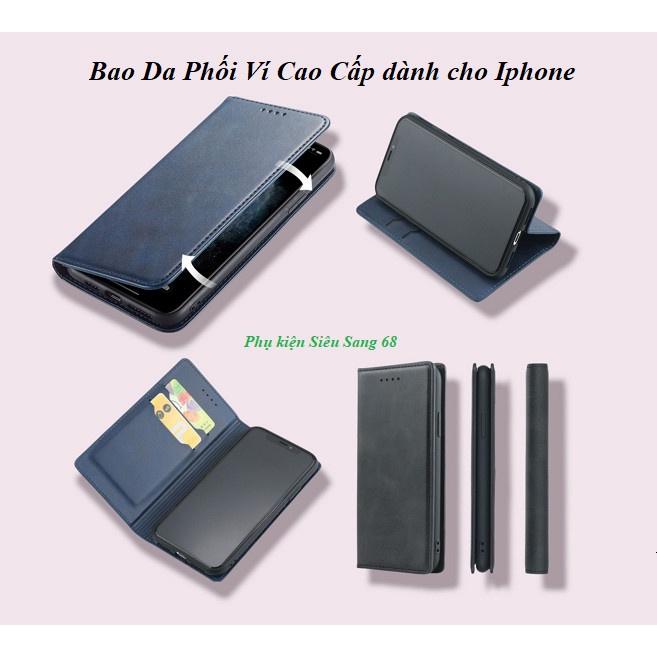 Bao da, Ốp lưng dành cho iphone 6 7 8 plus xr x xs xs max 11 11 pro 11 pro max 12 12 pro 12 pro max có phối ví da cao cấp