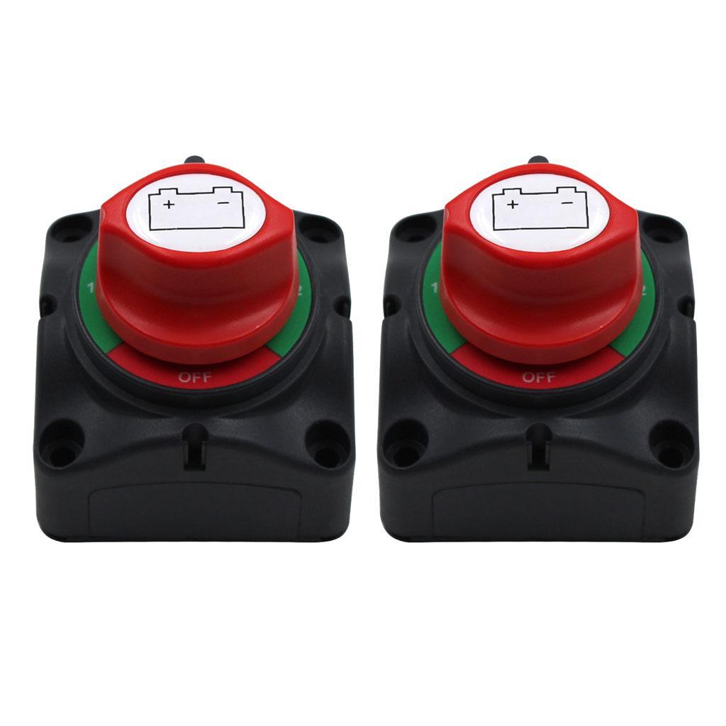 2Pcs 12V/24V 3 ON-OFF Battery Shut Off Isolator Disconnect Switch Boat