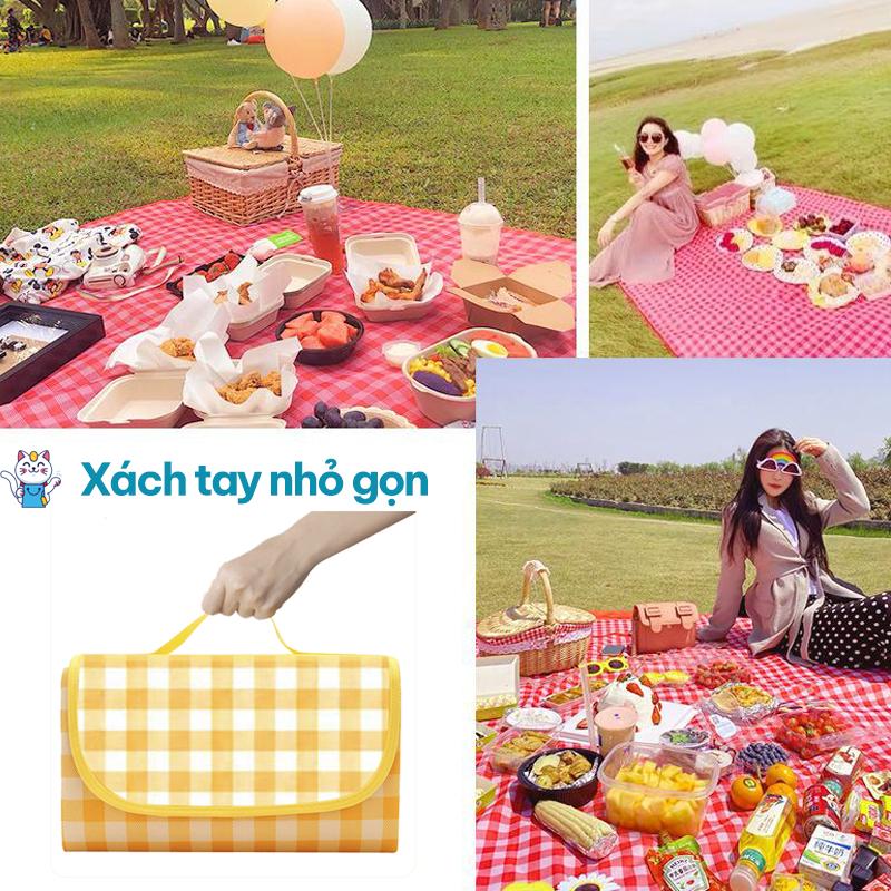 Bạt, Thảm Picnic Dã Ngoại Ngoài Trời Gấp Gọn Chống Thấm Nước Chống Ẩm Khi Cắm Trại , Tổ Chức Ăn Uống , Du Lịch Phượt