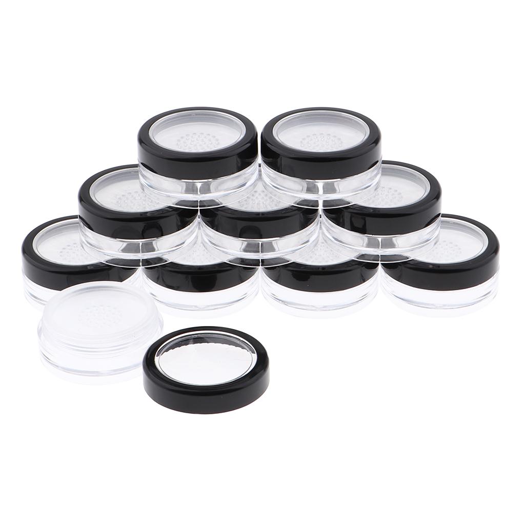 10 Pieces Empty Powder Case PP Plastic Box Cosmetic Makeup Loose Powder Jar