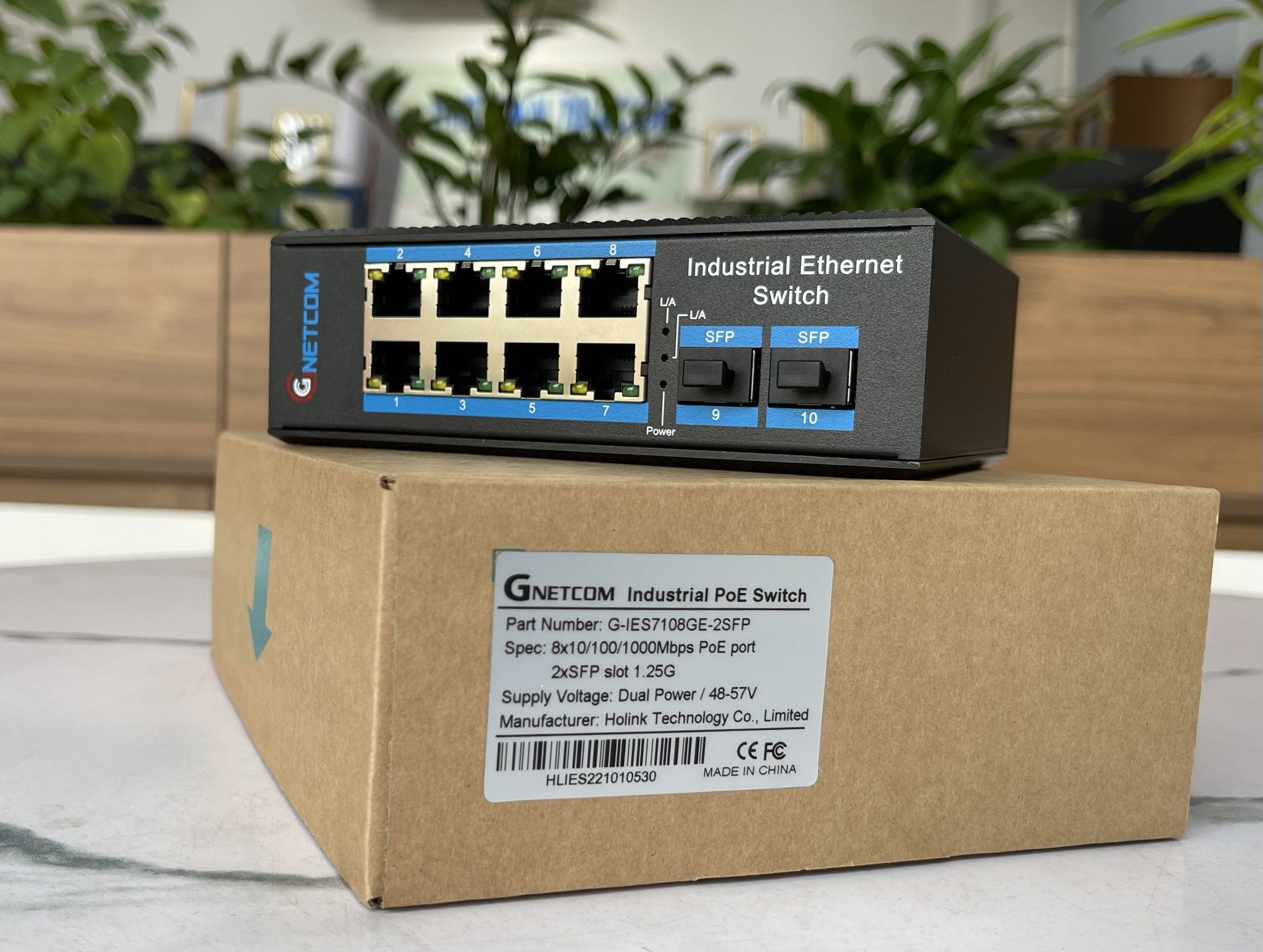 Switch poe công nghiệp Gnetcom G-IES7108GE-2SFP Hàng Chính Hãng