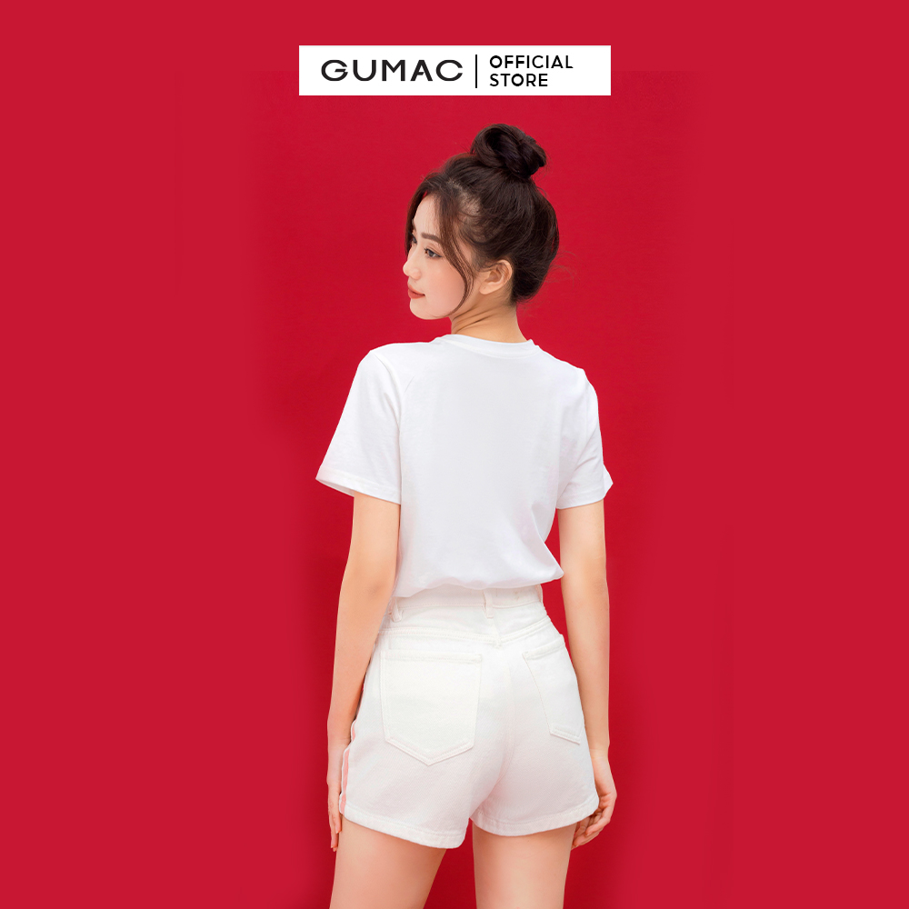 Quần short jean GUMAC QJC01053 nữ phối màu