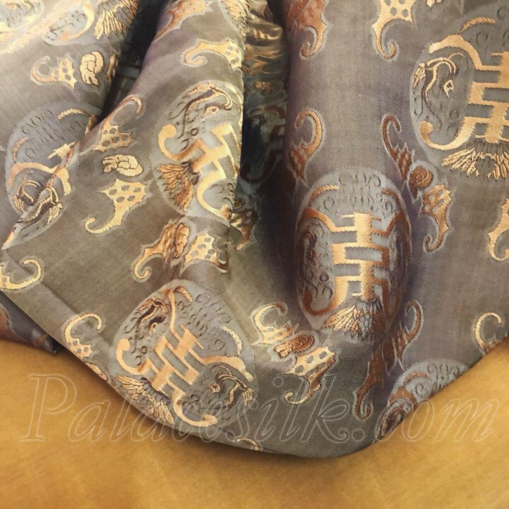 Vải lụa tơ tằm may áo dài CHỮ THỌ, dệt thủ công, 100% sợi tự nhiên