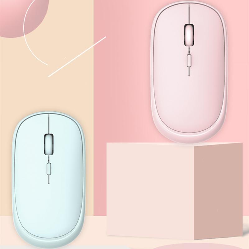 Bluetooth Không Dây Máy Tính Quang Học Công Thái Mause 1600DPI PC Văn Phòng Nhà Chuột USB BT Hai Chế Độ Hồng Chuột Cho cô Gái Laptop