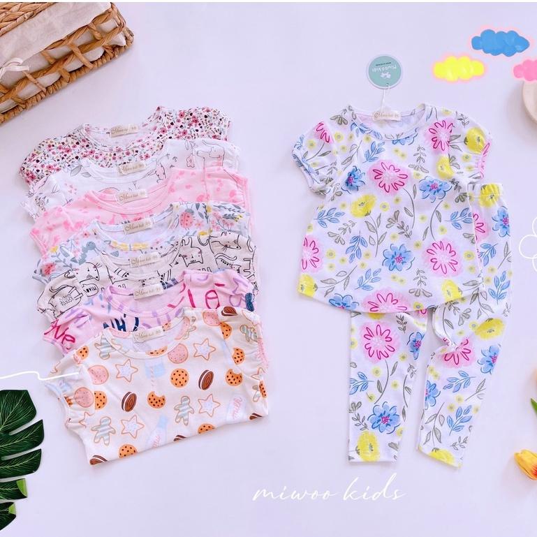 Bộ Tay Ngắn Quần Dài Bozip Siêu Mềm Mịn Mát Cho Bé Gái - HÀNG LOẠI 1