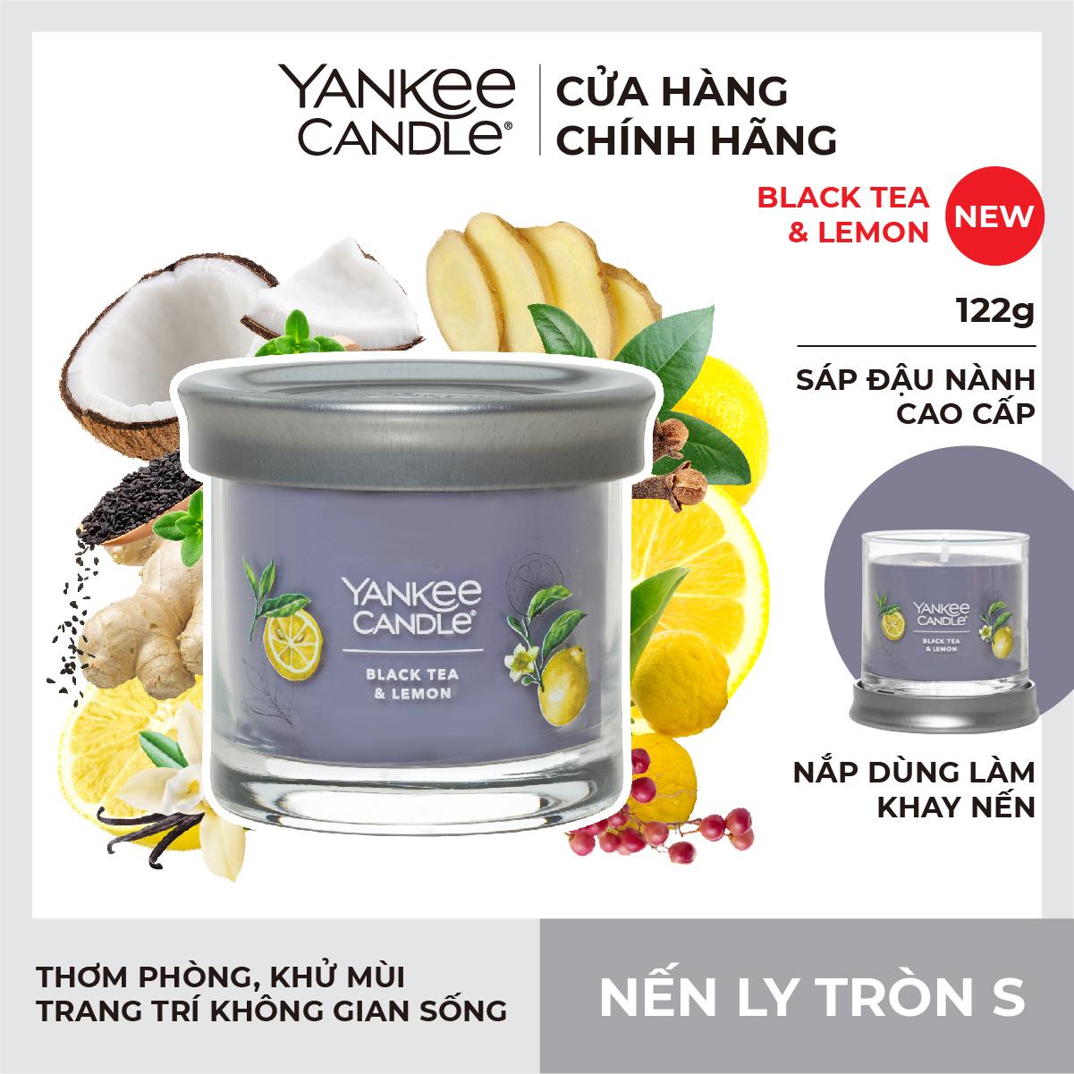 Nến ly tròn sáp đậu nành Yankee Candle size S - Black Tea & Lemon