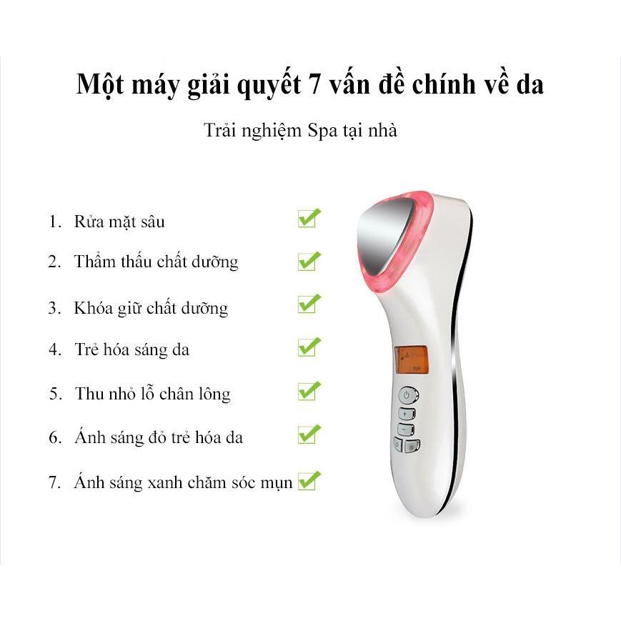 Máy Điện Di Nóng Lạnh Massage Ion Ánh Sáng Sinh Học Trẻ Hóa Da - D002