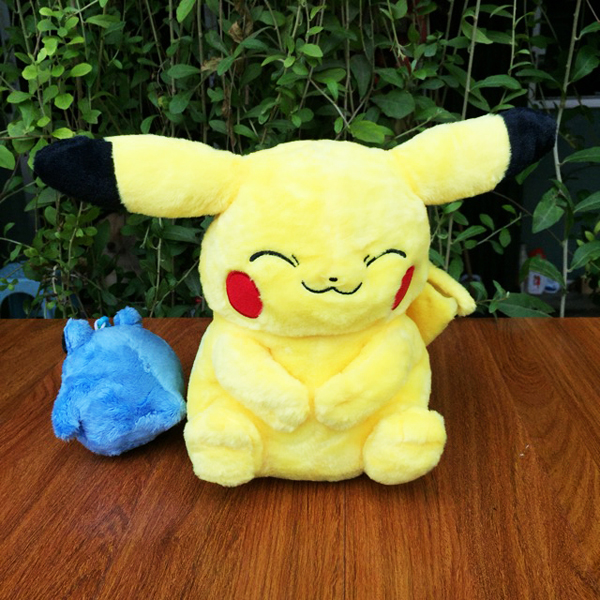 Gấu Bông Pikachu Có Dây Kéo (30 Cm) Gb155 (Tặng 1 Đèn Led 8 Bóng Siêu Sáng Cắm Cổng Usb)