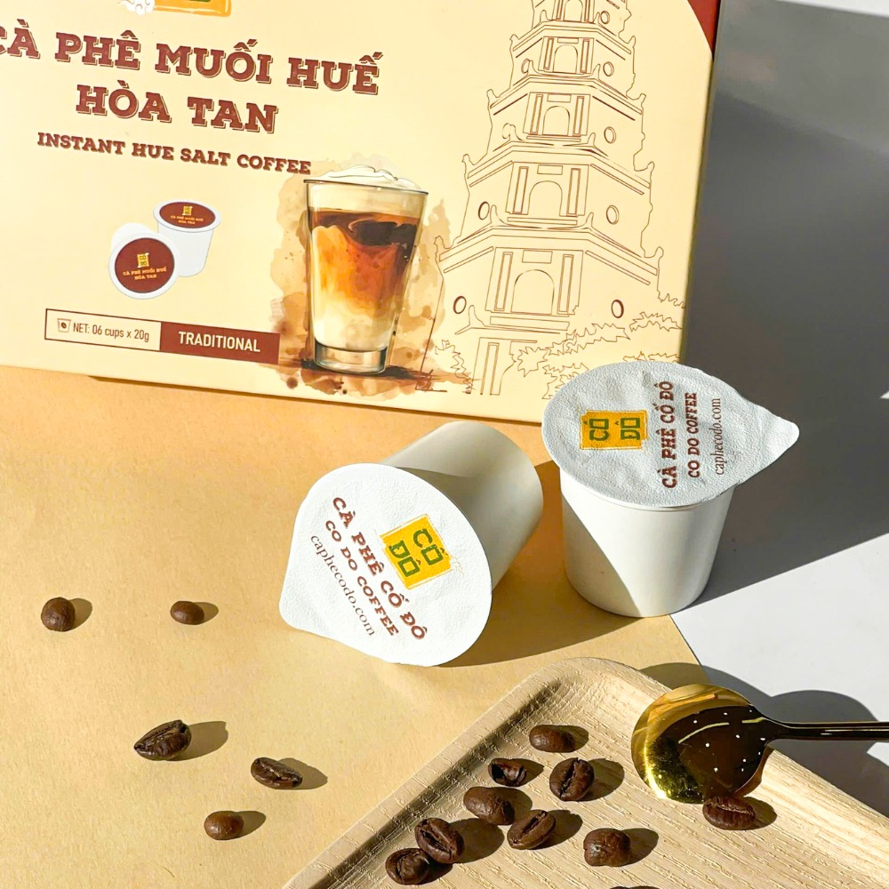 Hộp 10 gói cà phê muối Huế hoà tan Cố Đô