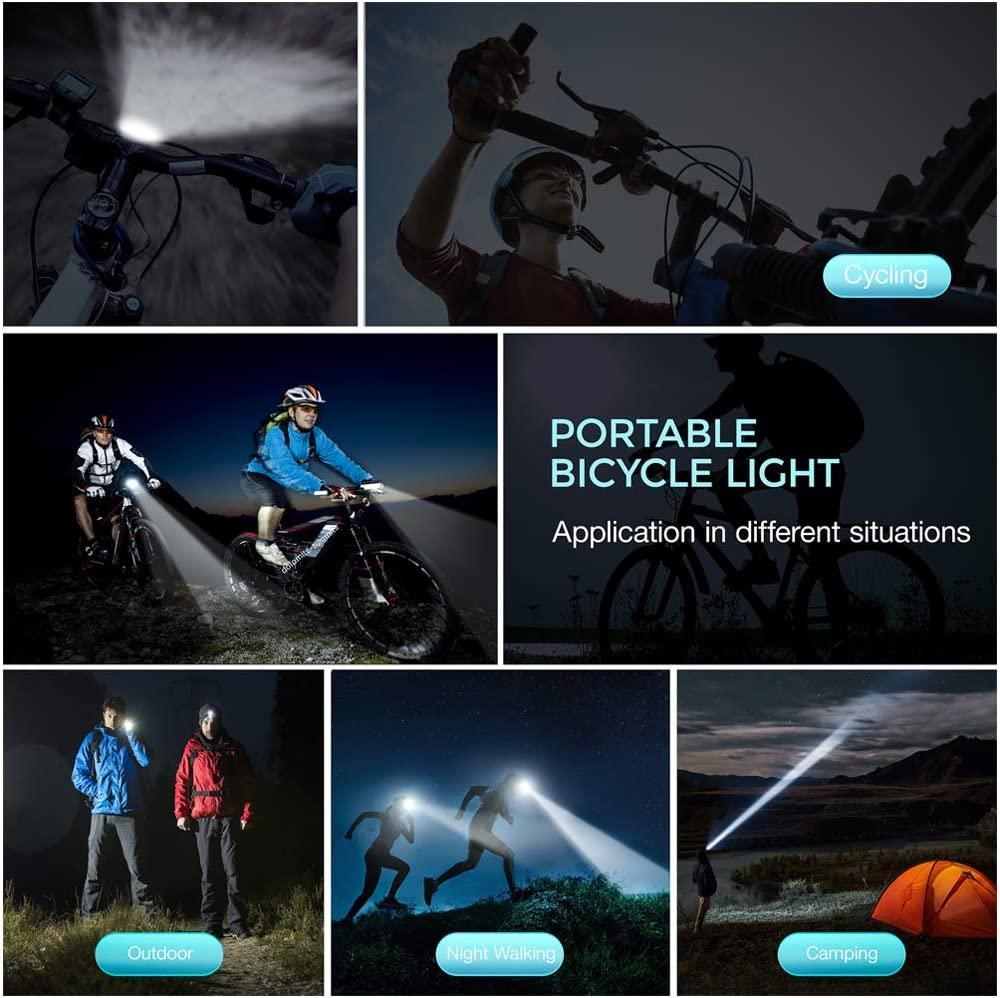 Đèn LED phía sau xe đạp sạc đèn pha phía sau, đồng hồ tốc độ xe đạp