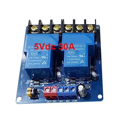 Module 2 relay 5Vdc 30A có opto kích high/low HES-5-30A