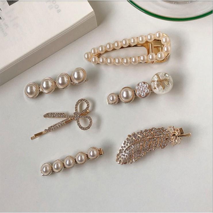 Set 6 Kẹp Tóc Ngọc Trai Siêu Sang Chảnh - Ngọc Trai Nhân Tạo