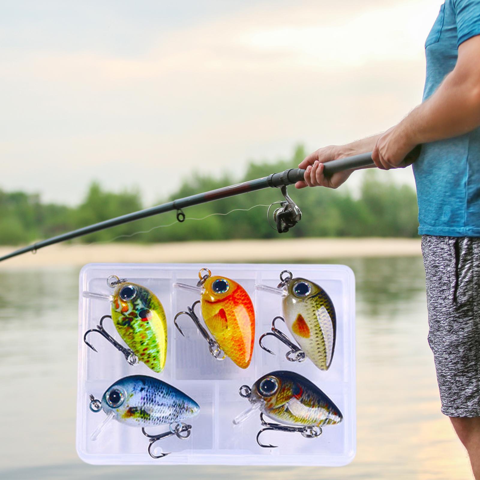 5Pcs Mini Crankbait Fishing Lures  Lures 1.5G with Box Lifelike Artificial Fishing  Swimbait for Walleye Perch Redfish Bass Boat