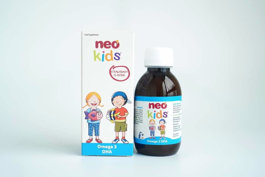 Siro NEO KIDS Omega 3 + DHA Vị Dâu Tây Thơm Ngon (Chai 150ml) - Nhập Khẩu Từ Châu Âu - Hỗ Trợ Phát Triển Trí Não, Tăng Cường Thị Lực 