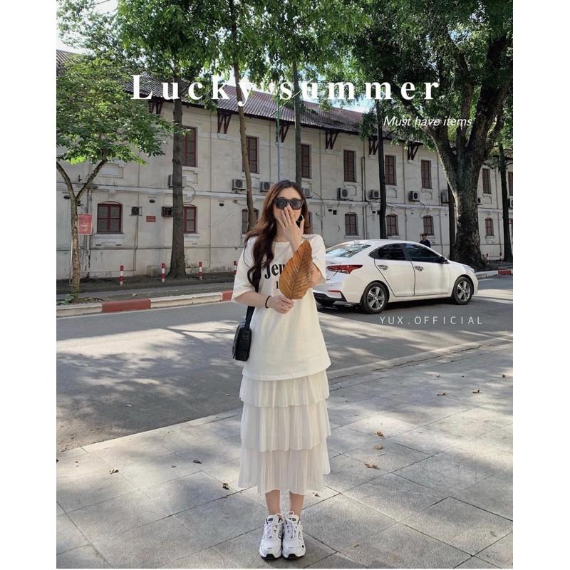 Chân váy 4 tầng vintage phong cách Hàn