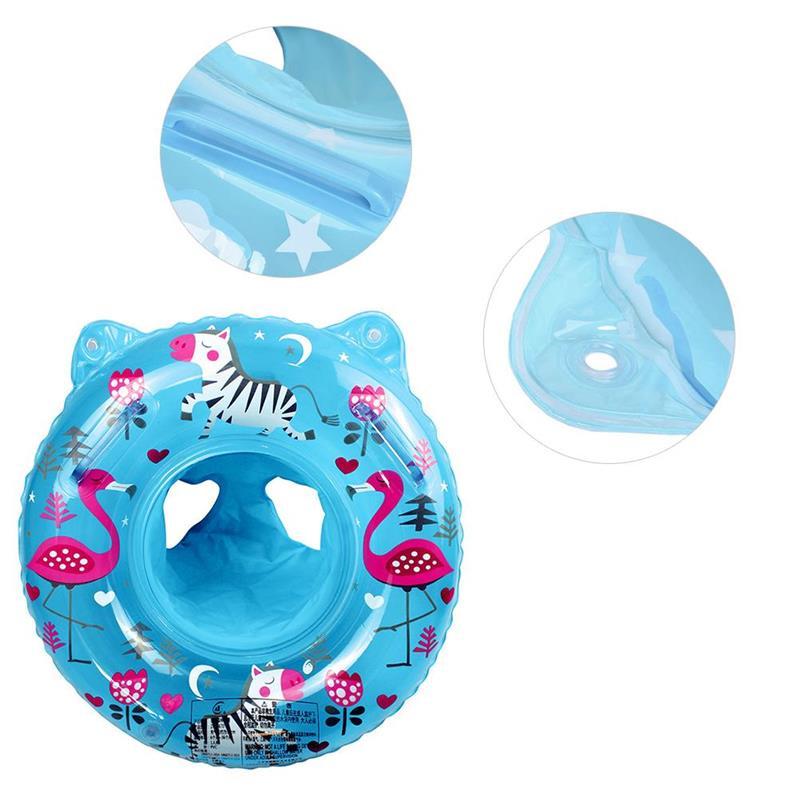 Baby Swimming Pool Rings Seat Cute Inflatable Swim Ring Float Seat Swim Circle with Dual Handle for Baby Toddlers Pool Bathtub